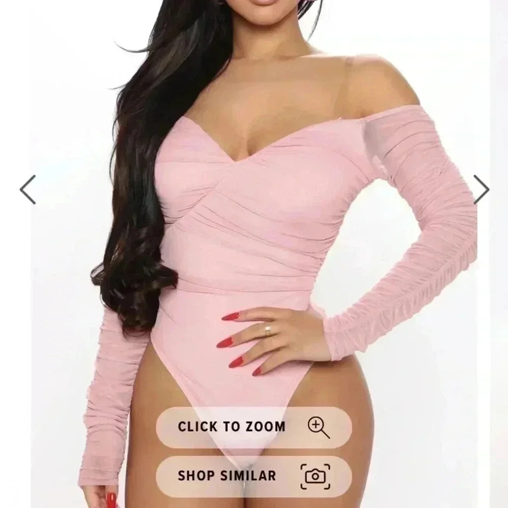 Mesh baby pink bodysuit  in size XS